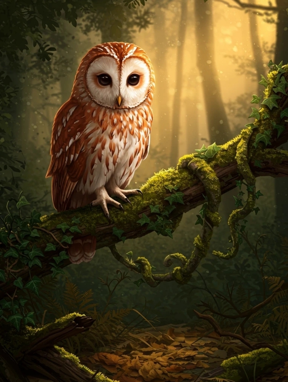 Natural Brown Owl Perch Custom Fridge Magnet Home Kitchen Decor